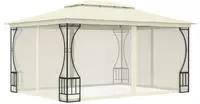 vidaXL Pavillon mit Netz 300x400x265 cm Creme