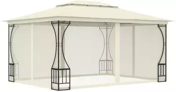 vidaXL Pavillon mit Netz 300 x 400 x 265 cm creme (48596)