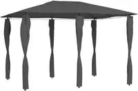 vidaXL Pavillon mit Pfostenabdeckungen 3x4x2,6 m Anthrazit 160 g/m&sup2;