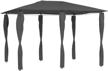 vidaXL Pavillon mit Pfostenabdeckungen 3 x 4 x 2,6 m anthrazit 160 g/m² (313613)