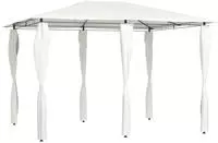 vidaXL Pavillon mit Pfostenabdeckungen 3x4x2,6 m Creme 160 g/m&sup2;