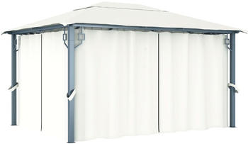 vidaXL Pavillon mit Vorhängen 400 x 300 cm creme Aluminium (48044)