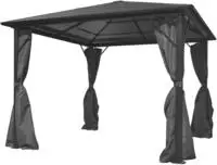 vidaXL Pavillon mit Vorh&auml;ngen Anthrazit Aluminium 300 x 300 cm
