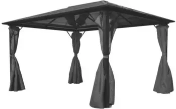 vidaXL Pavillon mit Vorhängen anthrazit Aluminium 400 x 300 cm (44890)