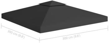 vidaXL Pavillon-Dachplane mit Kaminabzug 310 g/m² 3 x 3 m schwarz (312072)