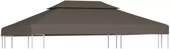vidaXL Pavillon-Dachplane mit Kaminabzug 310 g/m² 4 x 3 m taupe (44760)