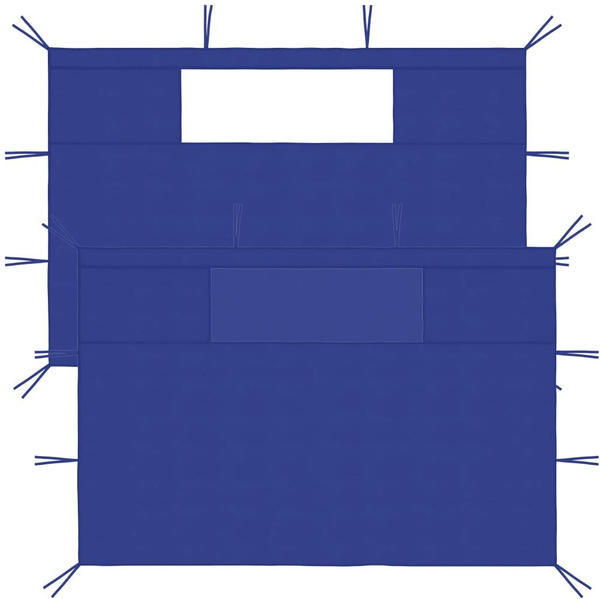 vidaXL Pavillon-Seitenwände mit Fenstern 2 Stk. blau (3070426)