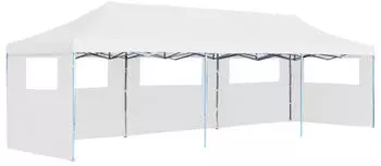 vidaXL Pop-Up Partyzelt faltbar mit 5 Seitenw&auml;nden 3 x 9 m wei&szlig; (48873)