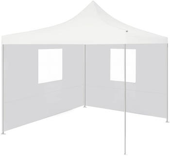 vidaXL Profi-Partyzelt faltbar mit 2 Seitenwänden 3 x 3 m Stahl weiß (48862)