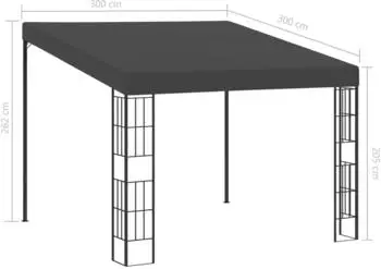 vidaXL Wand-Pavillon 3 x 3 m anthrazit Stoff (47990)