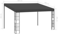 vidaXL Wand-Pavillon 3x4 m Anthrazit Stoff