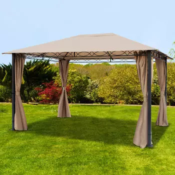Toolport Gartenpavillon Rendezvous Premium cappuccino 3 x 4 m (300116)
