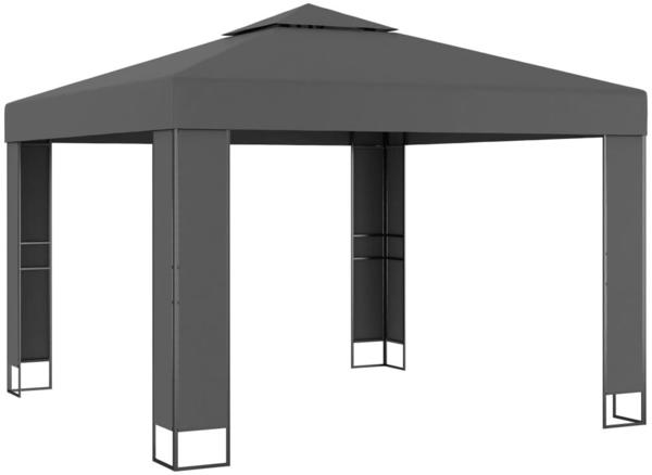 vidaXL Pavillon mit Doppeldach 3 x 3 m anthrazit (47952)