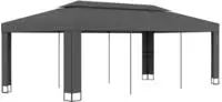 vidaXL Pavillon mit Doppeldach 3 x 6 m Anthrazit