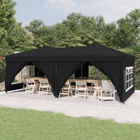 Partyzelt Faltbar Mit Seitenw&auml;nden Schwarz 3x6 M - Vidaxl