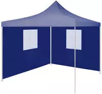 vidaXL Profi-Partyzelt Faltbar mit 2 Seitenw&auml;nden 2&times;2m Stahl Blau