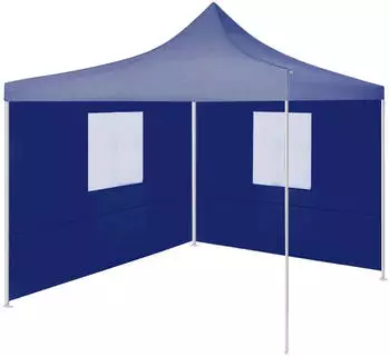 vidaXL Profi-Partyzelt faltbar mit 2 Seitenwänden 2 x 2 m Stahl blau (48878)