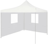 vidaXL Profi-Partyzelt Faltbar mit 2 Seitenw&auml;nden 2&times;2m Stahl Wei&szlig;