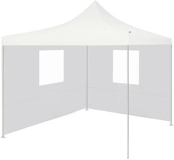 vidaXL Profi-Partyzelt faltbar mit 2 Seitenwänden 2 x 2 m Stahl weiß (48887)