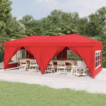 vidaXL Partyzelt faltbar mit Seitenwänden rot 3 x 6 m (93548)