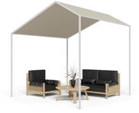 Blumfeldt Pergola, Metall Pavillon Mit Polyester Schr&auml;gdach, Sonnensegel Mit