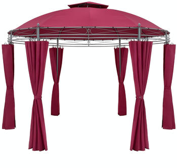 Casaria Pavillon Toscana Ø 350 cm wasserabweisend UV-Schutz 50+ bordeaux (994674)