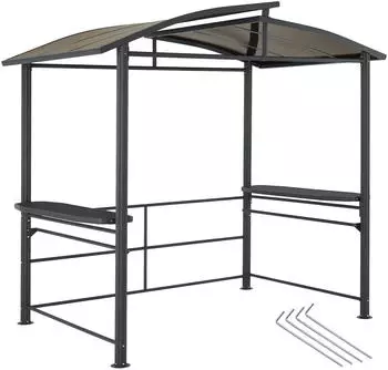 TecTake Grillpavillon Asado 2,4 x 1,5 x 2,34 m grau
