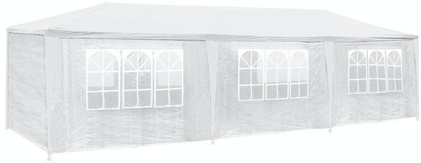 TecTake Pavillon Elasa 9 x 3 m mit 8 Seitenteilen weiß