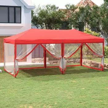 vidaXL Partyzelt faltbar mit Seitenwänden rot 3 x 6 m (93555)