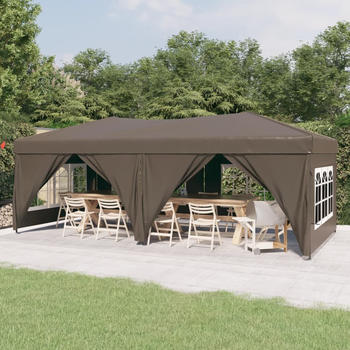 vidaXL Partyzelt faltbar mit Seitenw&auml;nden taupe 3 x 6 m (93547)