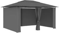 vidaXL Gartenpavillon mit Vorh&auml;ngen 4 x 3 m Anthrazit