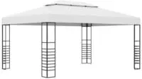 vidaXL Gartenpavillon Pulverbeschichteter Stahl 4x3x2,7 m Wei&szlig;