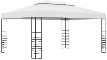 vidaXL Gartenpavillon Pulverbeschichteter Stahl 4 x 3 x 2,7 m weiß (47956)