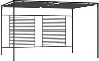 vidaXL Pavillon mit Ausziehbarem Dach 4x3x2,3 m Anthrazit 180 g/m&sup2;