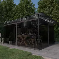 Vidaxl - Pavillon Mit Moskitonetz & Led-lichterkette 4x3x2,73m Anthrazit