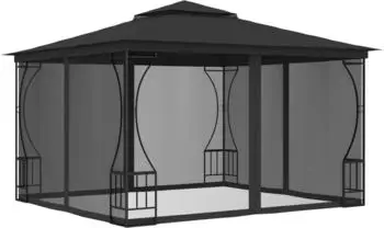 vidaXL Pavillon mit Netz 300 x 300 x 265 cm anthrazit (48597)