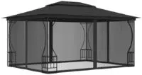 vidaXL Pavillon mit Netz 300x400x265 cm Anthrazit