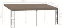 vidaXL Wand-Pavillon 6x3 m Taupe Stoff