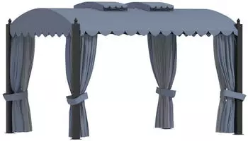vidaXL Pavillon mit Vorhängen 3 x 4 m anthrazit Stahl (48056)