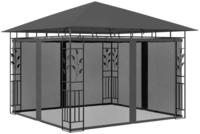 vidaXL Pavillon mit Moskitonetz 3x3x2,73 m Anthrazit 180 g/m&sup2;