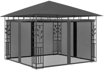 vidaXL Pavillon mit Moskitonetz 3 x 3 x 2,73 m anthrazit 180 g/m² (47972)