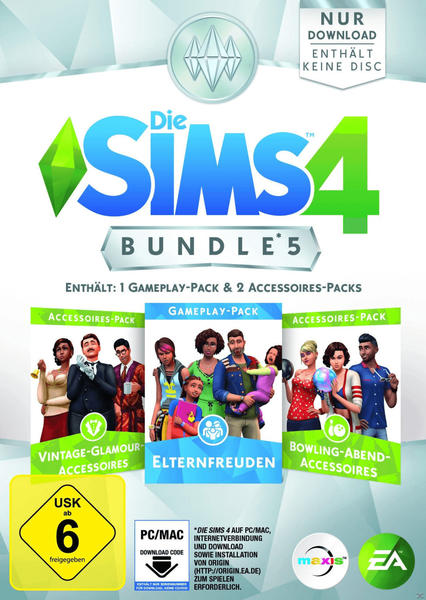 Die Sims 4: Bundle 5 - Elternfreuden + Vintage-Glamour-Accessoires + Bowling-Abend-Accessoires (Add-on) (PC/Mac)