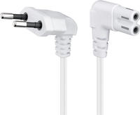 Goobay - Euro-netzkabel Mit Doppelnutkupplung, Wei&szlig;, 1,5m, 90&deg;