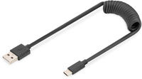 Digitus USB-Kabel USB 2.0 USB-A Stecker, USB-C&reg; Stecker 1.00 m Schwarz beidseitig