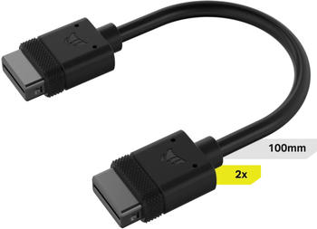 Corsair iCUE LINK-Kabel 2x 100 mm mit geraden Anschlüssen schwarz (CL-9011121-WW)