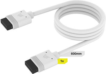 Corsair iCUE LINK-Kabel 1 x 600 mm mit geraden Anschlüssen weiß (CL-9011127-WW)
