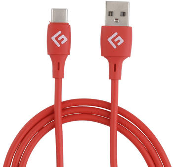 Floating Grip USB-C-Kabel mit Silikonummantelung 0,5m rot