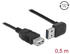 DeLock USB 2.0 A Verlängerung gewinkelt 0,5m (85185)