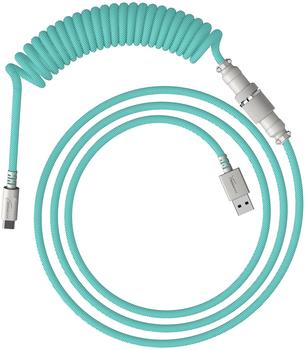 HyperX USB-C Spiralkabel hellgr&uuml;n/wei&szlig;