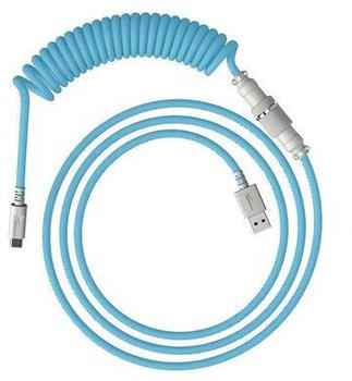 HyperX USB-C Spiralkabel hellblau/wei&szlig;